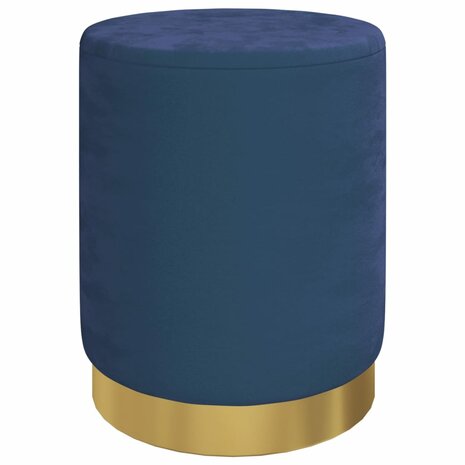 Hocker met opbergruimte rond fluweel 31 x 37 cm blauw 2