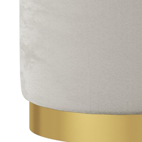 Hocker met opbergruimte rond fluweel 31 x 37 cm lichtgrijs 4