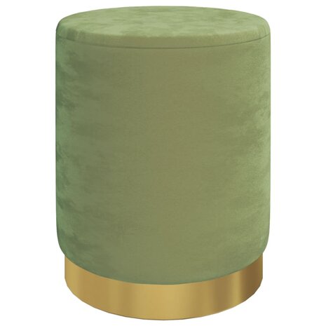 Hocker met opbergruimte rond fluweel 31 x 37 cm mosterdgroen 2