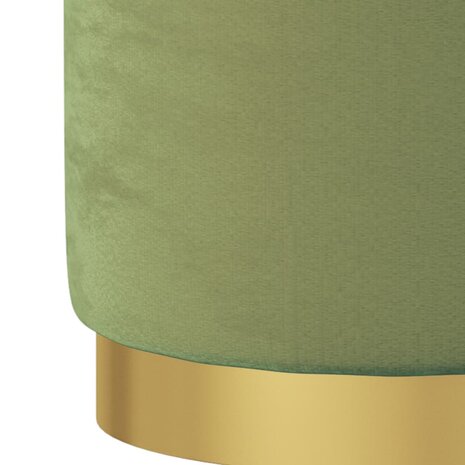 Hocker met opbergruimte rond fluweel 31 x 37 cm mosterdgroen 4