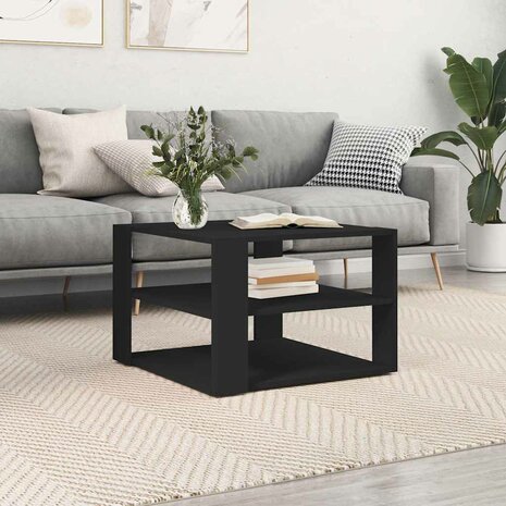 Salontafel 58x58x40 cm bewerkt hout zwart 1