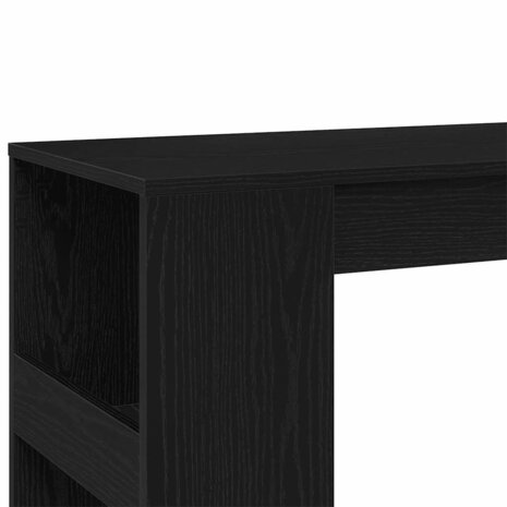 Bartafel met rekken Zwarte eik 90x40x103,5 cm bewerkt hout 8