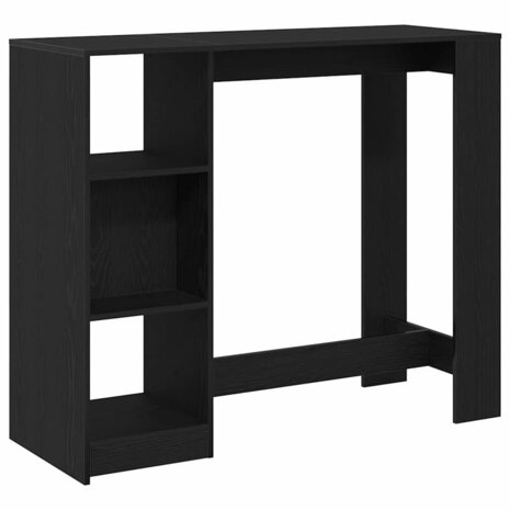 Bartafel met plank Zwart Eiken 124 x 46 x 103.5 cm Bewerkt hout 2