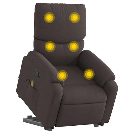 Sta-op-massagestoel verstelbaar stof donkerbruin 3