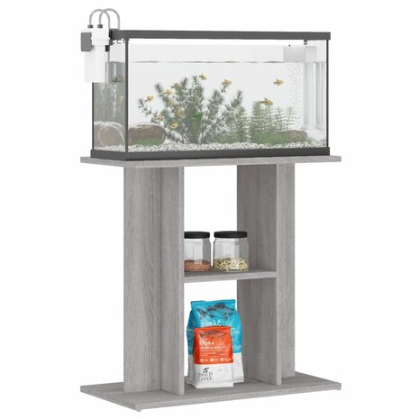 Aquariumstandaard Sonoma Grijs 60x30x60 cm Bewerkt Hout 3