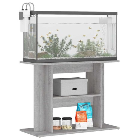 Aquariumstandaard Betongrijs 80x35x60 cm Bewerkt hout 3