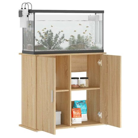 Aquariumstandaard Sonoma Eiken 81x36x73 cm Bewerkt Hout 4
