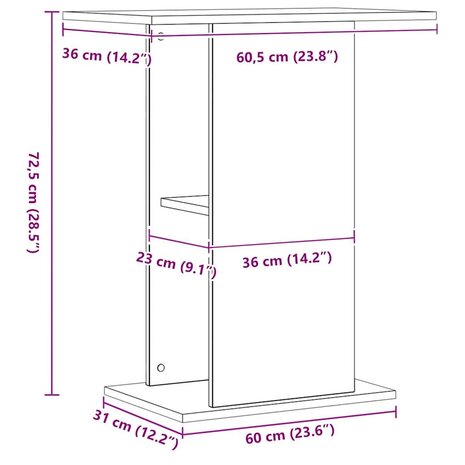 Aquariumstandaard Artisan Eikenhout 36x60,5x72,5 cm 9