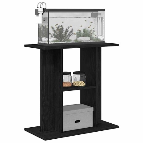 Aquariumstandaard Zwart Eiken 60x30x60 cm Bewerkt Hout 4