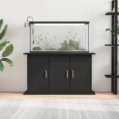 Aquariumstandaard Zwart Eiken 101x41x58 cm Bewerkt Hout 3