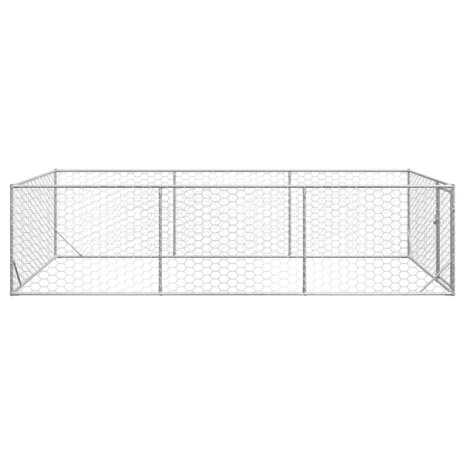 Hondenhok voor buiten met deur 2x4x1 m gegalvaniseerd staal 4