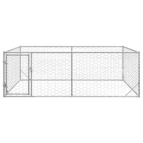 Hondenhok voor buiten met deur 3x2x1 m gegalvaniseerd staal 3