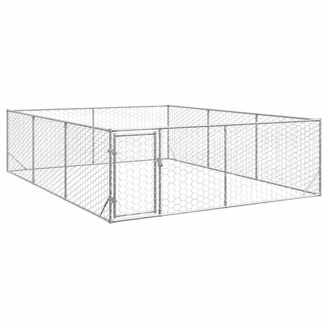 Hondenhok voor buiten met deur 3x4x1 m gegalvaniseerd staal 1