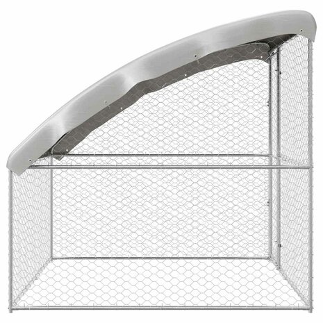 Hondenhok met opslag Zilver 2 x 2 x 2 m Gegalvaniseerd staal 5