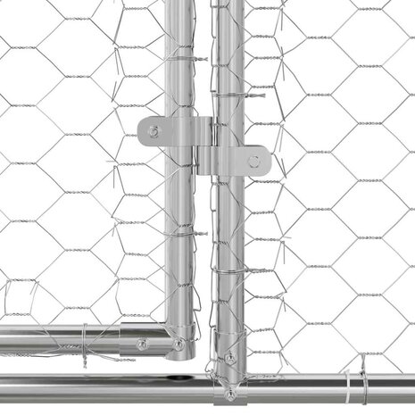 Hondenhok met opslag Zilver 2 x 2 x 2 m Gegalvaniseerd staal 7
