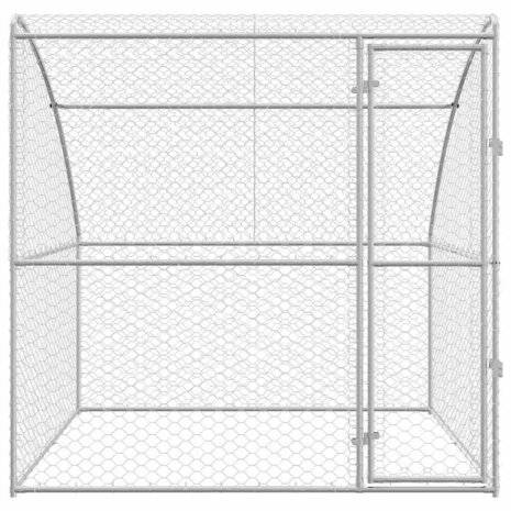 Hondenhok met opslag Zilver 2 x 2 x 2 m Gegalvaniseerd staal 4