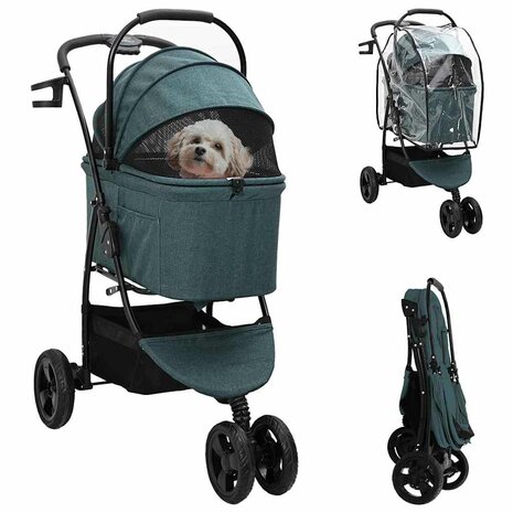 Opvouwbare Huisdierenwagen Groen 78 x 54 x 101 cm Polyester 1