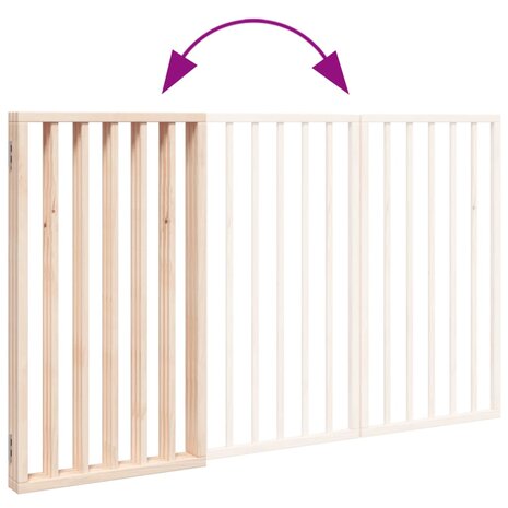 Hondenhek opvouwbaar 3 panelen 150 cm populierenhout 7