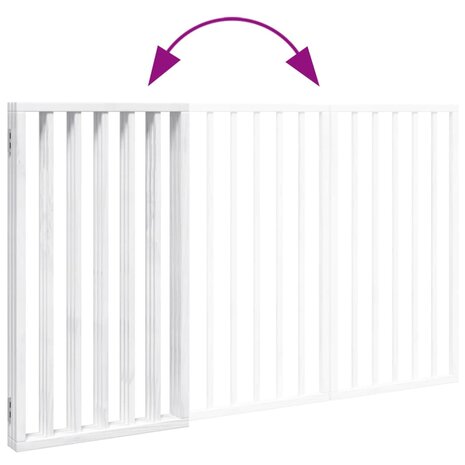 Hondenhek opvouwbaar 3 panelen wit 150 cm populierenhout 7