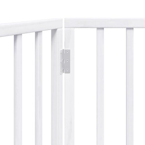 Hondenhek opvouwbaar 2 panelen wit 160 cm populierenhout 8