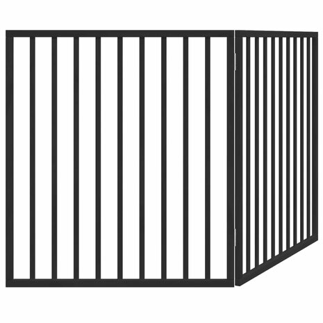 Hondenhek opvouwbaar 2 panelen zwart 160 cm populierenhout 6