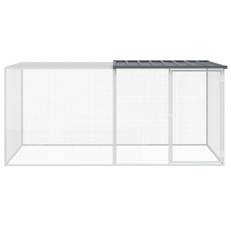 Kippenhok met dak antraciet 203x98x90 cm gegalvaniseerd staal 3