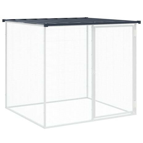 Kippenhok met dak antraciet 203x98x90 cm gegalvaniseerd staal 6
