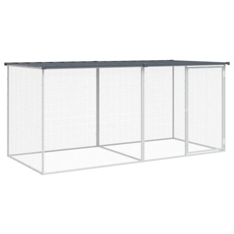 Kippenhok met dak antraciet 203x98x90 cm gegalvaniseerd staal 2