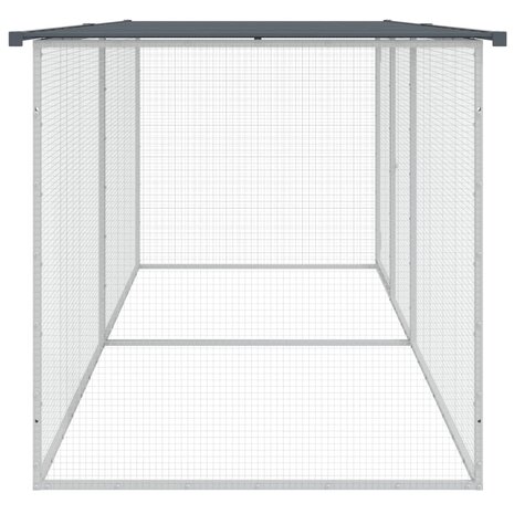 Kippenhok met dak antraciet 203x98x90 cm gegalvaniseerd staal 4
