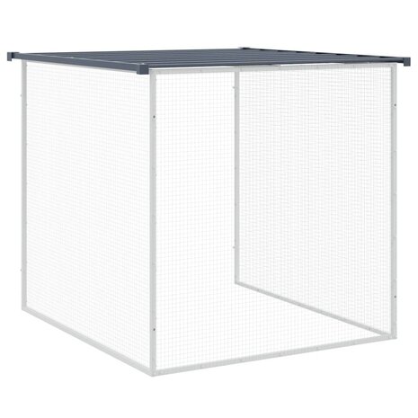 Kippenhok met dak antraciet 203x98x90 cm gegalvaniseerd staal 7