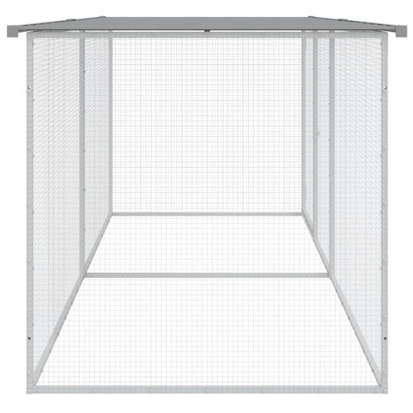 Kippenhok met dak lichtgrijs 203x98x90 cm gegalvaniseerd staal 4