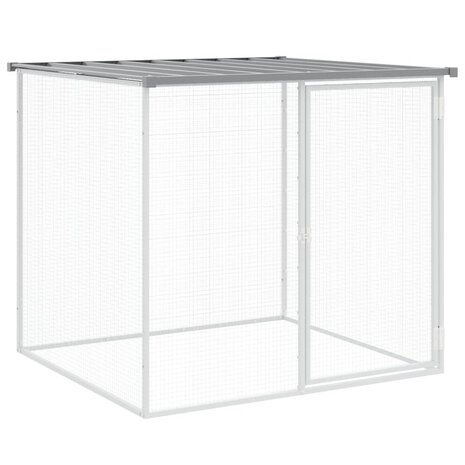 Kippenhok met dak lichtgrijs 203x98x90 cm gegalvaniseerd staal 6