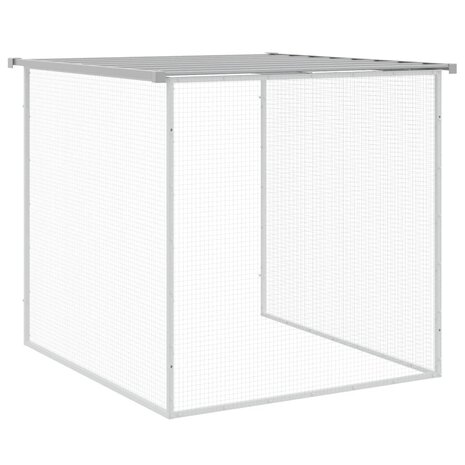 Kippenhok met dak lichtgrijs 203x98x90 cm gegalvaniseerd staal 7