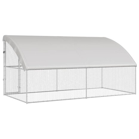 Kippenhok 2 pcs Zilver 400 x 200 x 198,5 cm 6