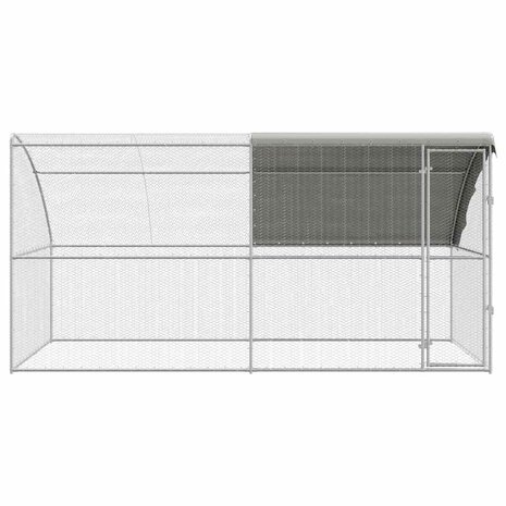 Kippenhok 2 pcs Zilver 400 x 200 x 200 cm Staal en PE 4