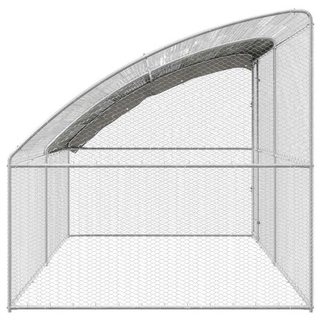 Kippenhok 2 pcs Zilver 400 x 200 x 200 cm Staal en PE 5