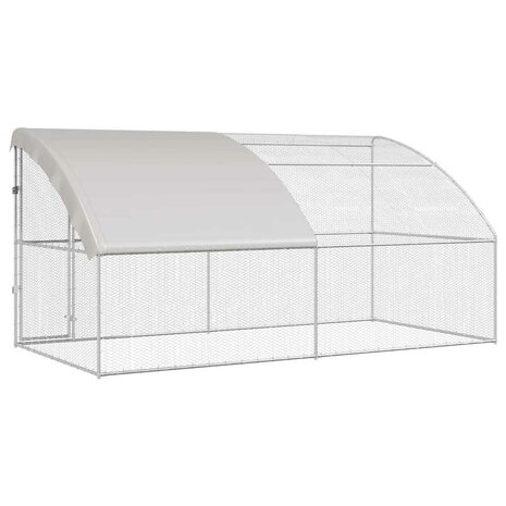 Kippenhok 2 pcs Zilver 400 x 200 x 200 cm Staal en PE 6