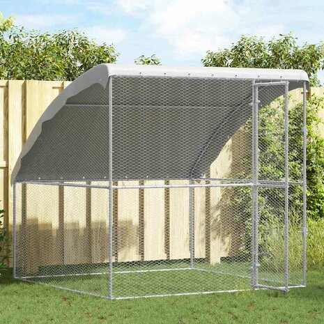 Kippenhok Zilver 2 x 2 x 2 m Gegalvaniseerd staal 3