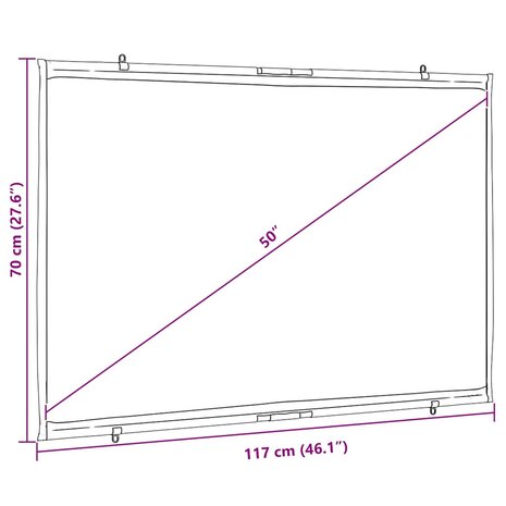 Projectiescherm Wandmontage 50 Inch 16:9 7