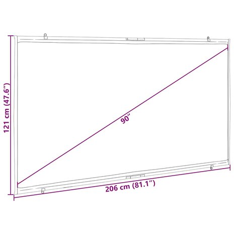 Projectiescherm Wandmontage 90 Inch 16:9 7