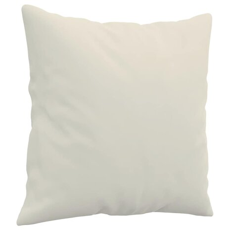 Sierkussens 2 st 40x40 cm fluweel cr&egrave;mekleurig 3