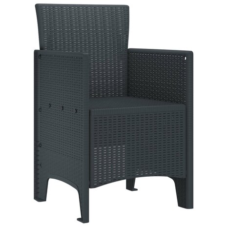 Tuinstoel 2 pcs Antraciet 53 x 49 x 85 cm Polypropyleen 2