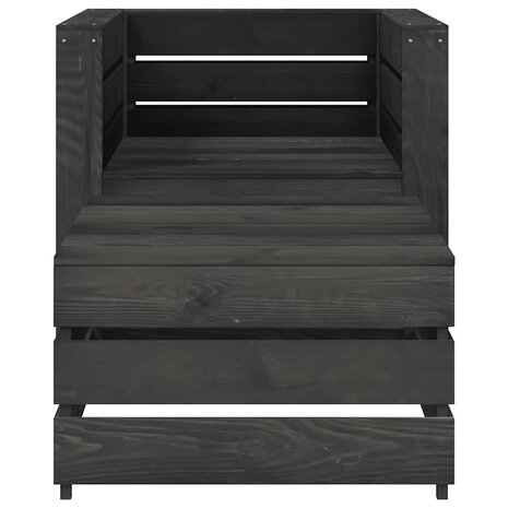 2-delige Loungeset pallet ge&iuml;mpregneerd grenenhout grijs 3