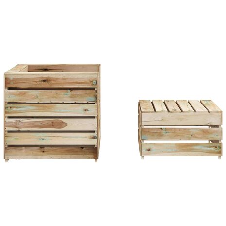 2-delige Loungeset pallet ge&iuml;mpregneerd grenenhout 4