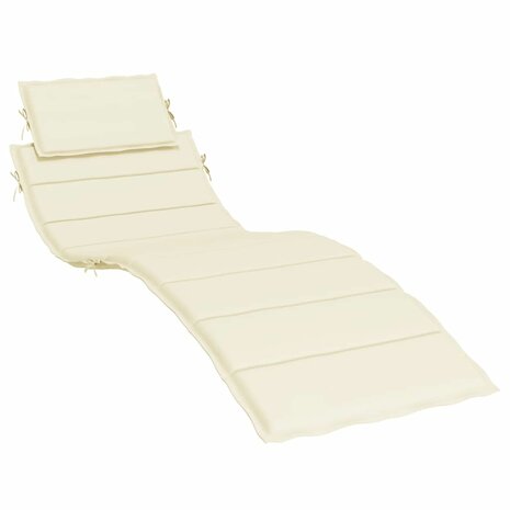 Ligbedkussen 186x58x4 cm oxford stof cr&egrave;mekleurig 1