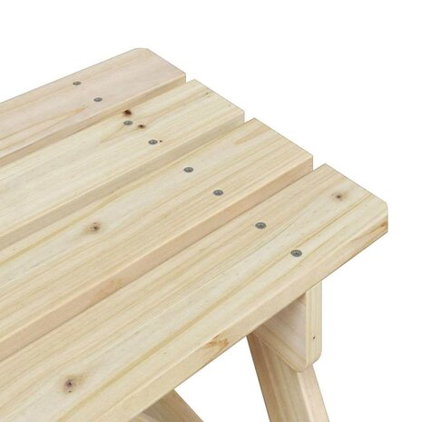 Picknicktafel voor 4 kinderen met parasolgat massief vurenhout 7