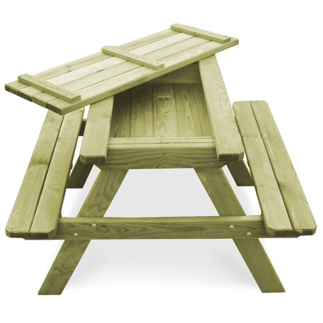 Picknicktafel met banken 90x90x58 cm ge&iuml;mpregneerd grenenhout 4