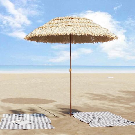 Strandparasol Naturel 255 x 255 x 255 cm Polyester en staal 3