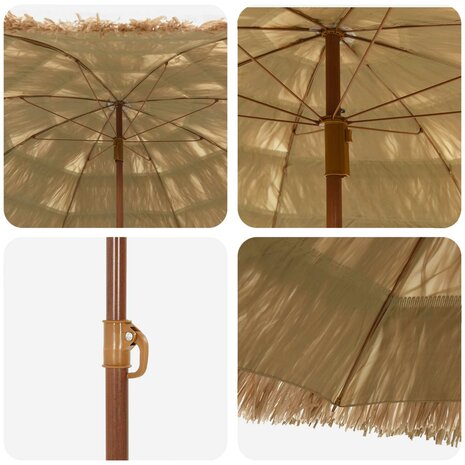 Strandparasol Naturel 255 x 255 x 255 cm Polyester en staal 4
