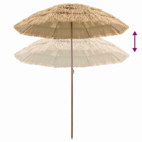 Strandparasol Naturel 255 x 255 x 255 cm Polyester en staal 5